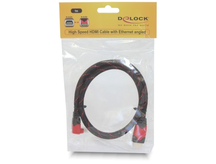 Delock HDMI 1.4 kabel A/A samec/samec pravoúhlý, 1m (82685)