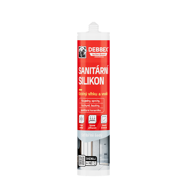 DENBRAVEN Sanitárny silikón 280ml strieborno-sivý RL