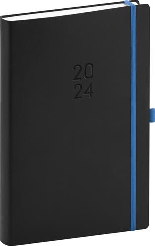 Denník Nox 2024, čierna / modrá, 15 × 21 cm