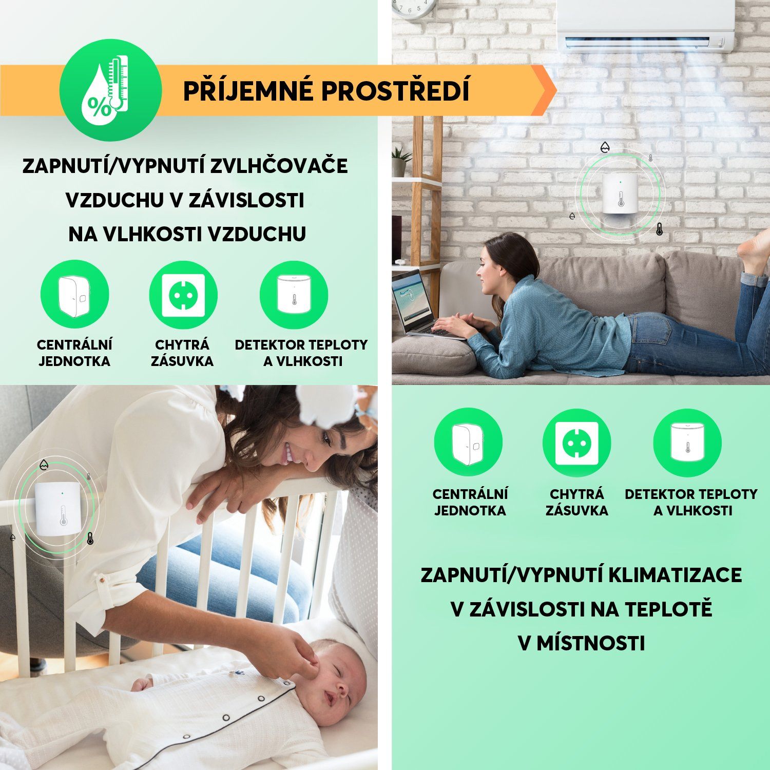 Detektor teploty a vlhkosti NOUS E5 ZigBee Tuya