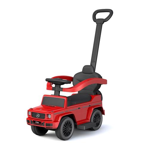 Detská kolobežka Baby Mix s vodiacou tyčou Mercedes Benz triedy G červená
