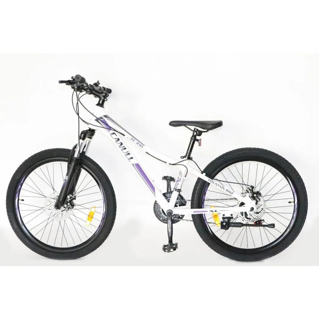 Detský bicykel CANULL XC 241 24" biely/fialový