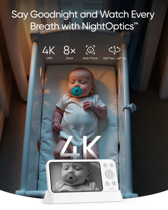 Detský monitor Anker eufy E21, 4K biely