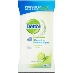 Dettol Antibakteriální ubrousky na povrchy Limetka a Máta 36ks
