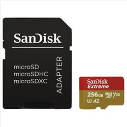 DF SanDisk Extreme microSDXC 256GB 160MB/s A2 C10 V30 UHS-I U3, adapter SDSQXA1-256G-GN6MA - Paměťové karty