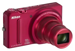 DFK NIKON kompakt COOLPIX S9100, 12,1MPix, red, 18x zoom