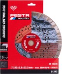 Diamantový kotúč FESTA INDUSTRY, rezací, segmentový, 230 × 2,8 × 22,2 mm