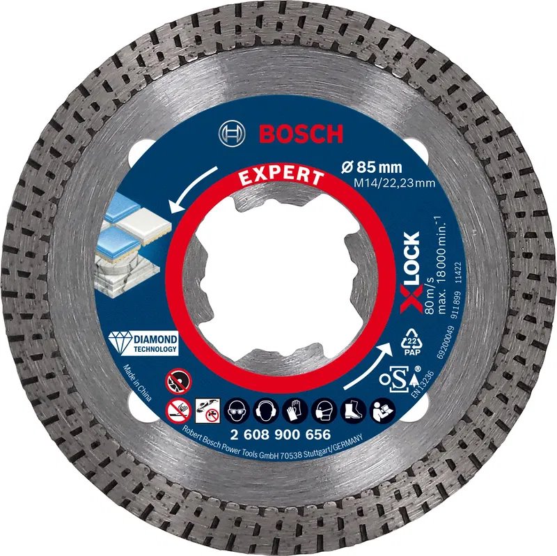 Diamantový rezný kotúč BOSCH EXPERT HardCeramic X-LOCK 85 × 22,23 × 1,6 × 7 mm (2.608.900.656)