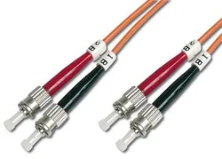 DIGITUS Fiber Optic Patch Cord, ST to ST Multimode 50/125 µ, Duplex Length 1m DK-2511-01