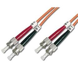 DIGITUS Fiber Optic Patch Cord, ST to ST Multimode 50/125 µ, Duplex Length 1m DK-2511-01 - Síťové prvky