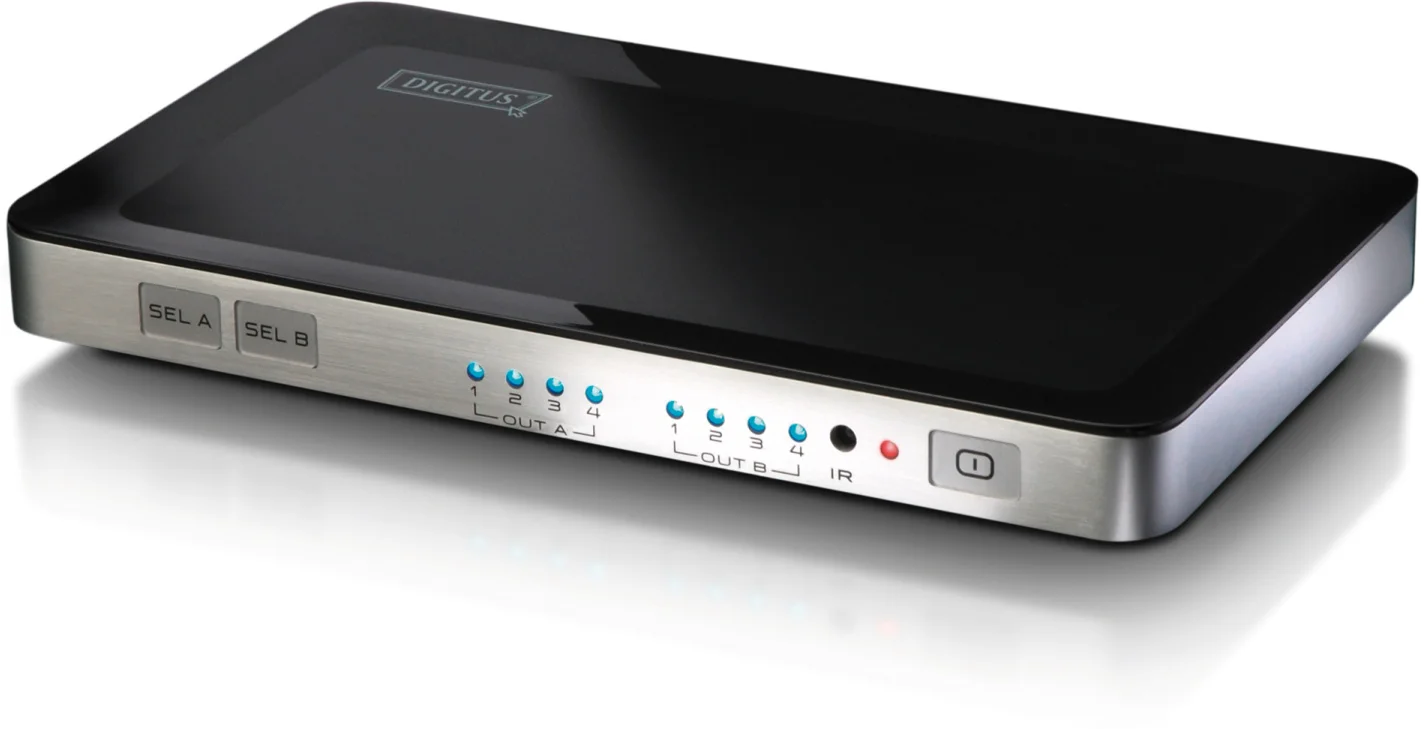 DIGITUS HDMI elektronický prepínač 4 vstupy => 2 výstupy DS-48300