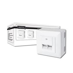 Digitus modulární dvojzásuvka CAT6, stíněná, na omítku,LSA, bílá, 5ks DN-9006/B5-N - Kabely + redukce