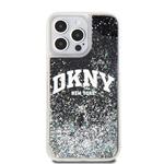 DKNY Liquid Glitter Arch Logo Zadní Kryt pro iPhone 15 Pro Max Black
