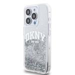 DKNY Liquid Glitter Arch Logo Zadný kryt pre iPhone 14 Pro Max Transparent