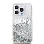 DKNY Liquid Glitter Arch Logo Zadný kryt pre iPhone 14 Pro Max Transparent