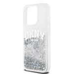 DKNY Liquid Glitter Arch Logo Zadný kryt pre iPhone 14 Pro Max Transparent