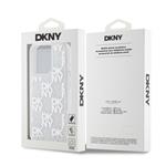 DKNY Liquid Glitter Checkered Pattern Zadný kryt pre iPhone 15 Pro Transparent