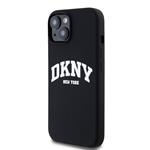 DKNY Liquid Silicone Arch Logo MagSafe Back Cover pre iPhone 15 Black