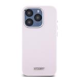 DKNY Liquid Silicone Silver Metal Logo Magsafe zadný kryt pre iPhone 15 Pro Pink