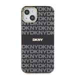 DKNY PC/TPU opakovaný vzor Tonal Stripe Magsafe zadný kryt pre iPhone 13 Black