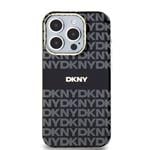 DKNY PC/TPU opakovaný vzor Tonal Stripe Magsafe zadný kryt pre iPhone 13 Pro Max Black