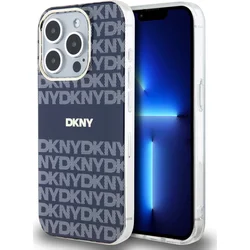 DKNY PC/TPU opakovaný vzor Tonal Stripe Magsafe zadný kryt pre iPhone 13 Pro Max Blue