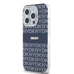DKNY PC/TPU opakovaný vzor Tonal Stripe Magsafe zadný kryt pre iPhone 14 Pro Blue