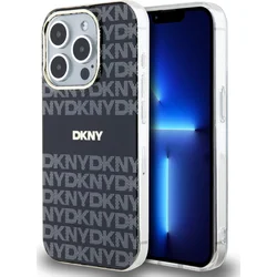DKNY PC/TPU opakovaný vzor Tonal Stripe Magsafe zadný kryt pre iPhone 14 Pro Max Black