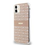 DKNY PC/TPU opakujúci sa vzor Tonal Stripe Magsafe zadný kryt pre iPhone 11 Pink