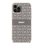 DKNY PC/TPU opakujúci sa vzor Tonal Stripe Magsafe zadný kryt pre iPhone 12/12 Pro Beige