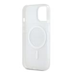 DKNY PC/TPU opakujúci sa vzor Tonal Stripe Magsafe zadný kryt pre iPhone 13 béžový