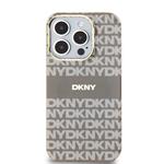 DKNY PC/TPU opakujúci sa vzor Tonal Stripe Magsafe zadný kryt pre iPhone 13 Pro Beige