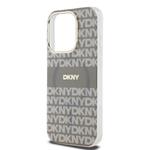 DKNY PC/TPU opakujúci sa vzor Tonal Stripe Magsafe zadný kryt pre iPhone 14 Pro Beige