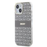 DKNY PC/TPU opakujúci sa vzor Tonal Stripe Magsafe zadný kryt pre iPhone 15 Beige