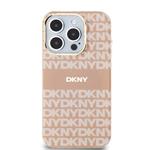 DKNY PC/TPU opakujúci sa vzor Tonal Stripe Magsafe zadný kryt pre iPhone 15 Pro Pink