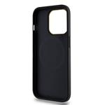 DKNY PU kožený károvaný vzor Magsafe zadný kryt pre iPhone 15 Pro Max Black