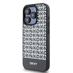 DKNY PU kožený zadný kryt MagSafe s opakujúcim sa vzorom na spodnej strane pre iPhone 12/12 Pro Black