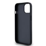DKNY PU kožený zadný kryt s károvaným vzorom a pruhmi pre iPhone 13 Black