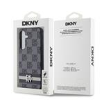 DKNY PU kožený zadný kryt s károvaným vzorom a pruhmi pre Samsung Galaxy S24+ Black