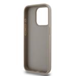 DKNY PU kožený zadný kryt s kockovaným vzorom a pruhmi pre iPhone 12/12 Pro Beige