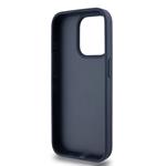 DKNY PU kožený zadný kryt s kockovaným vzorom a pruhmi pre iPhone 15 Pro Max Blue