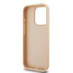 DKNY PU kožený zadný kryt s kockovaným vzorom a pruhmi pre iPhone 15 Pro Pink