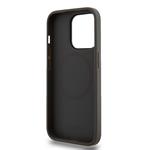 DKNY PU kožený zadný kryt s logom Magsafe pre iPhone 15 Pro Grey