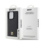 DKNY PU kožený zadný kryt s opakujúcim sa vzorom Magsafe pre iPhone 12/12 Pro Black
