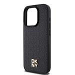 DKNY PU kožený zadný kryt s opakujúcim sa vzorom Magsafe pre iPhone 12/12 Pro Black