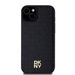 DKNY PU kožený zadný kryt s opakujúcim sa vzorom Magsafe pre iPhone 13 Black