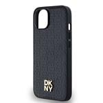 DKNY PU kožený zadný kryt s opakujúcim sa vzorom Magsafe pre iPhone 14 Black