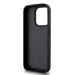 DKNY PU kožený zadný kryt s opakujúcim sa vzorom Magsafe pre iPhone 14 Pro Max Black