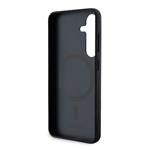 DKNY PU kožený zadný kryt s opakujúcim sa vzorom Magsafe pre Samsung Galaxy S24 Black