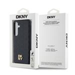 DKNY PU kožený zadný kryt s opakujúcim sa vzorom Magsafe pre Samsung Galaxy S24+ Black